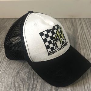 mtv y2k baseball vintage limited edition cap mesh hat black white neon yellow